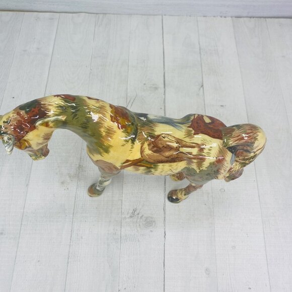 Patchwork MARE HORSE Grassland With Multi Colored Horse 10" Tall Resin Figurine - Picture 6 of 13